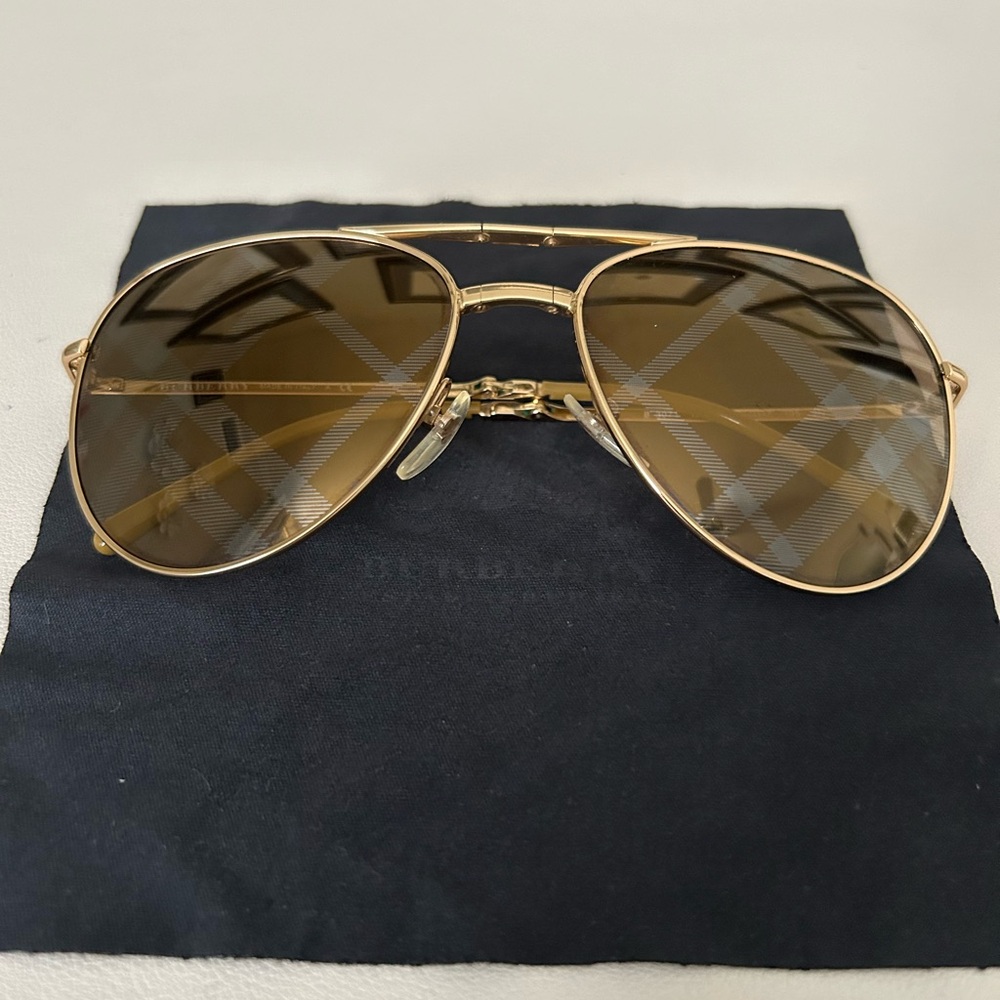 Burberry Print Aviator Fold Sunglasses
